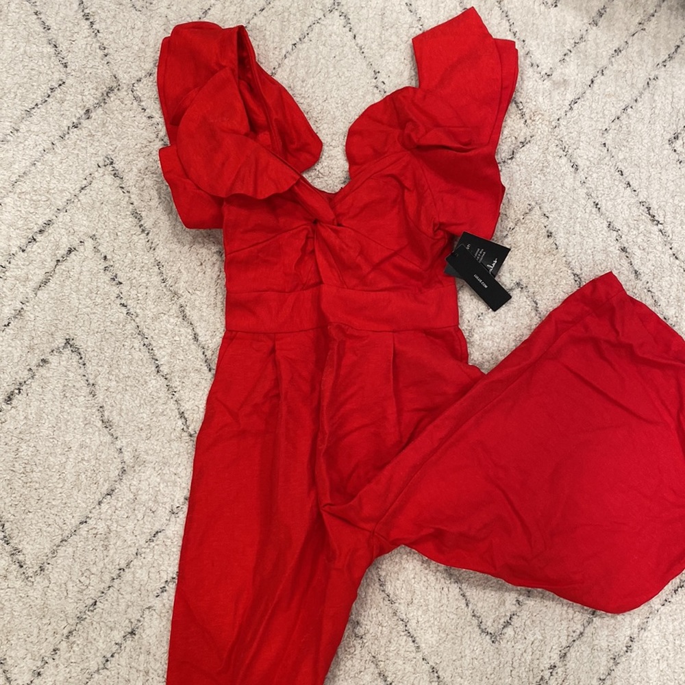 Lulus Gorgeous Holiday Ruffle Jumpsuit - Picture 7 of 9